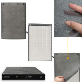 FFsign 2678 Replacement High Efficiency HEPA Filter + 2677 Actived Carbon Filter for Bissell Air220 Air320, 1 True HEPA Pre-Filter & 1 Carbon Filter