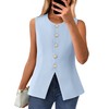 BTFBM Summer Sleeveless Blazer Vest For Women Dressy Button Down