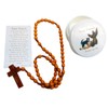 St Francis Rosary Set Wood Beads and Wooden Cross in