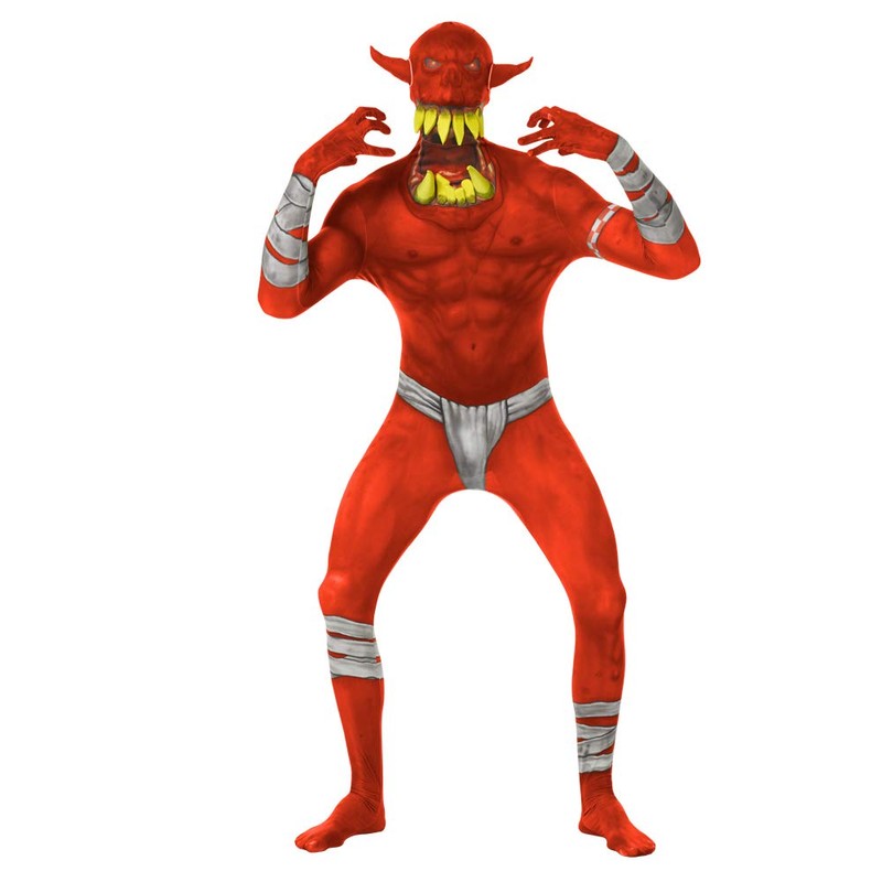 Morphsuits Men's Jaw Dropper Costume, Orc Red, Large