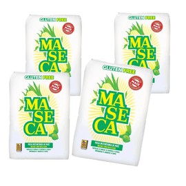 Maseca 4 Pack Flour Masa Corn Instant Tradicional Blanca Gluten Free 4 Lbs each + 2 Reusable Airtight Food Storage Bags by KOO8SHOP Brand