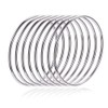 LinnaLove Fashion Shiny Thin Round Stainless Steel Bangle Bracelets for