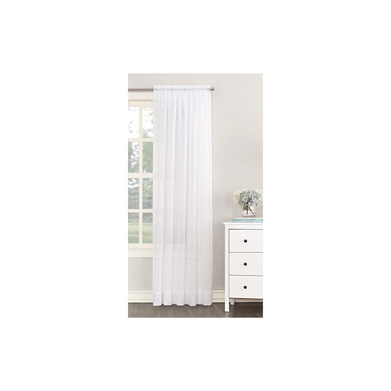 NetCurtainsUK Single Plain Voile Net Curtain Sheer Panels Slot Top