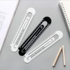2Pcs Multifunctional Metal Bookmark and 15cm Ruler, Straight Ruler Measuring