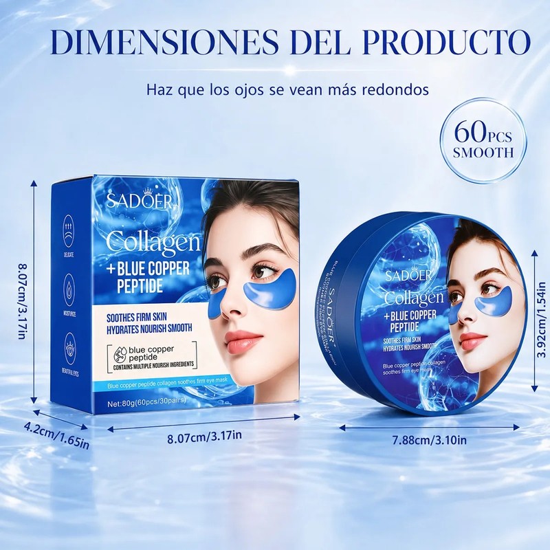 60pcs2 Parches Hidrogel Ojos Con Colágeno Todo Tipo De Piel