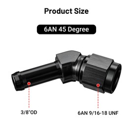 EVIL ENERGY 6AN Female to 3/8" Barb Hose Fitting 45 Degree Swivel 2PCS
