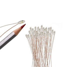 Evemodel 30pcs Pre-soldered Micro Litz Wire Blue SMD 0603 LED Light 20cm Wire Resin Cover