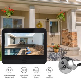 Swokely 2.4G WiFi Video Doorbell for Apartment Peephole Camera 4.3-inch Display Tuya APP 1080P 120 Degree Visible Night with Automatic Sensing Motion Detection Surveillance Intercom Doorbell