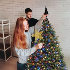 Christmas Tree Topper Holder - Twist On Universal Stabilizer with Adjustable Attachments. Secure Lock for Treetop Ornaments, Fits Most Basic Tree Types & Topper Bases (Black)