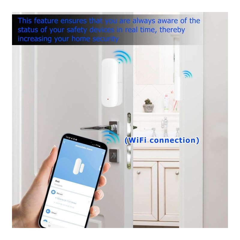 GOEDCH Set of 2 WiFi Door Sensor Detector Smarter: Window