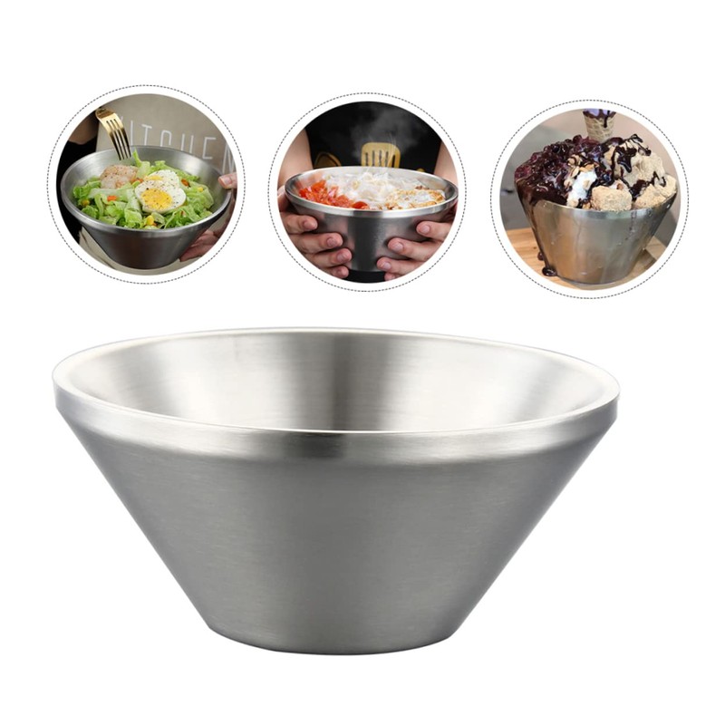 Alipis Stainless Steel Smoothie Dessert Bowl Serving Bowl for Salads