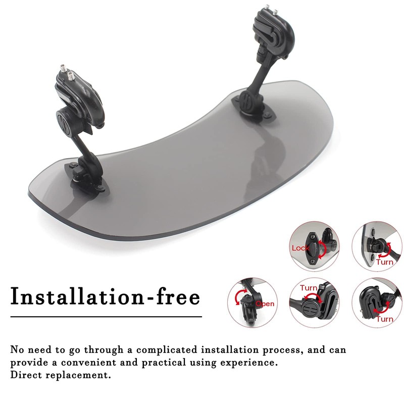Universal Motorcycle Windshield Extension Adjustable Spoiler Windscreen Extender for Kawasaki