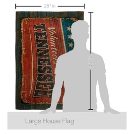 Tennessee Vintage Burlap House Flag - 2 pcs Pack Regional States USA American Territories Republic Country Particular Area - Decoration Banner Small Garden Yard Gift Double-Sided Made in 28 X 40