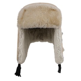 Croogo Men's Trapper Hat Aviator Hat Faux Leather Pilot Cap Winter Trooper Hunting Hat Warm Windproof Russian Hat,Khaki-DPL10