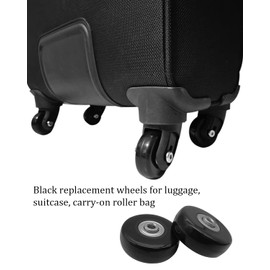 Luggage Replacement Wheels - 50 x 18mm, 8pcs Black Rubber Suitcase Wheels Repair Kit, Smooth Replacement Parts for Carry-on Roller Bags and Trolleys
