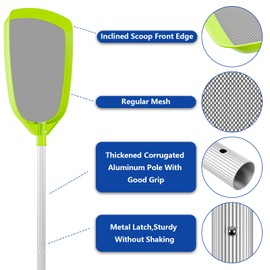 Sepetrel Pool Skimmer Net- Total Length 72 inches Rake with Pole,Accessories for Cleaning Inground/Above Ground Swimming Pool, Pond,Spa and Hot Tub Leaf Debris