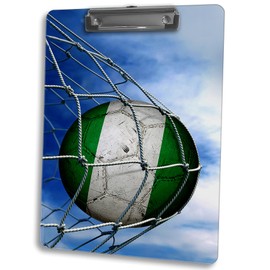 Vibrant Double-Sided Dry Erase Clipboard for Coaches, Teachers, and More - Flag of Nigeria (Nigerian) - Soccer Design