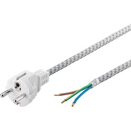 Goobay 50504 Protective Contact Cable Heat-Resistant for Assembled 3 m White/Silver