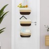 TeoKJ Over the Door Hanging Basket, 3-Tier Woven Cotton Wall-Mounted