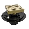 WEBANG 4 Inch Square Shower Drain Gold Floor Drain with