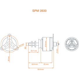Spektrum Avian 2830-950Kv Outrunner Brushless Motor, SPMXAM4560 Medium