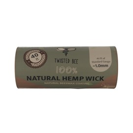 Twisted Bee 100% Natural Hemp Wick with Natural Beeswax Coating (40ft Standard Self Dispensing)