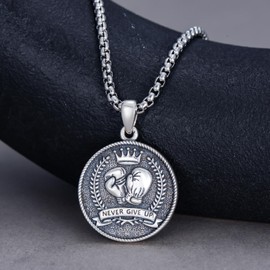 MEIDERBO Boxing Glove Necklace 925 Sterling Silver Boxing Glove Pendant Hip Hop Punk Jewelry Boxing Gifts for Men Women