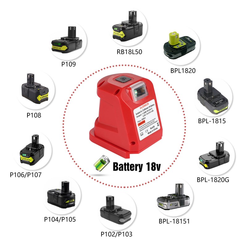 Rechargeable Spotlight Power Tool Lithium Battery Charging Lamp with USB