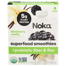 Noka Blackberry Vanilla Smoothie 4-Pack 16.9 oz (Pack of 6)