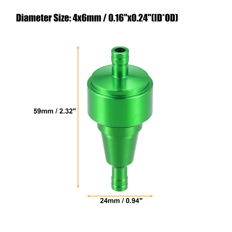 X AUTOHAUX 59x24mm Green Universal Fuel Filters Engine Gas Fuel
