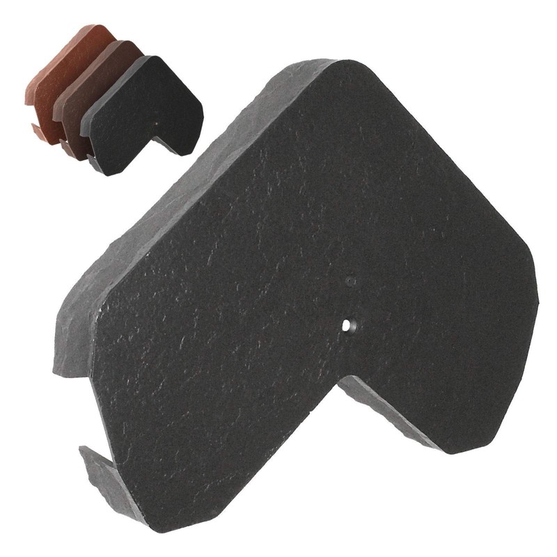 2 x Slate Grey Enviro Tile Ridge Gable End Cap