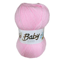 WoolCraft Baby Care DK Knitting & Crochet Yarn, Popular Range of Beautifully Soft Baby Yarn Available in a Selection of Shades, 100% Acrylic, 300 Metres, 100g Balls, Pack of 5, Baby Pink