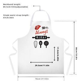 ETLEE Mr and Mrs Couple Aprons - Adjustable Cooking Apron with Pockets, Funny Couple Gifts for Wedding Gifts, Engagement Gifts, Bridal Shower Gifts(size:33.8in×20.55in)