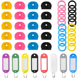 Arcjunys Key Covers Caps Key Tags Flexible Key Caps Set Key Cover Key Fobs Key Colour Caps Key Identifiers Key Caps Covers for Easy Identifying House Door Keys 48Pcs