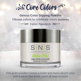 SNS Nail Dip Powder, Gelous Color Dipping Powder - Nanotech (Gray/Pastel, Cream) - Long-Lasting Dip Nail Color Lasts 14 Days - Low-Odor & No UV Lamp Required - 1oz