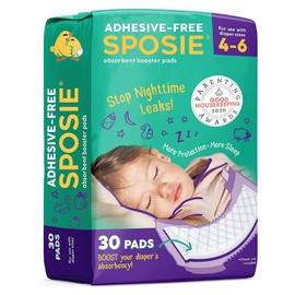 Select Kids Sposie Diaper Booster Pads, Size 4-6, 30 Count - Hypoallergenic, Dermatologist and Pediatrician Tested, Fragrance, Latex, Chemical and Cruelty-Free, Made in USA