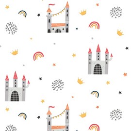 Mane by TIM & TAM Satin Crib Fitted Sheet (Castle)