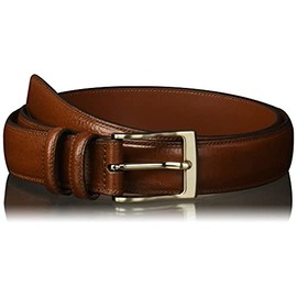 Perry Ellis Hc Milled Big and Tall Men's Leather Belt, with Stitched Edges, Two Loops and Antique Silver Prong Buckle, Chocolate, 46
