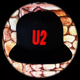U2 SUNDAY BLOODY SUNDAY PATCHED BLACK SNAPBACK TRUCKER HAT