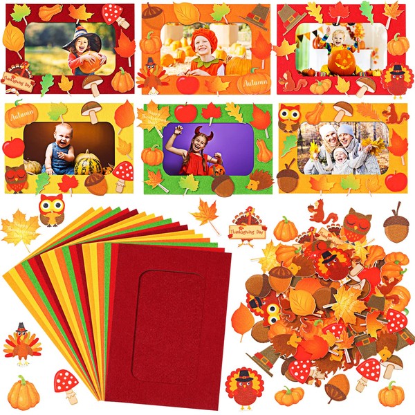 24 Pack Fall Picture Frame Craft Kits for Kids, Fall