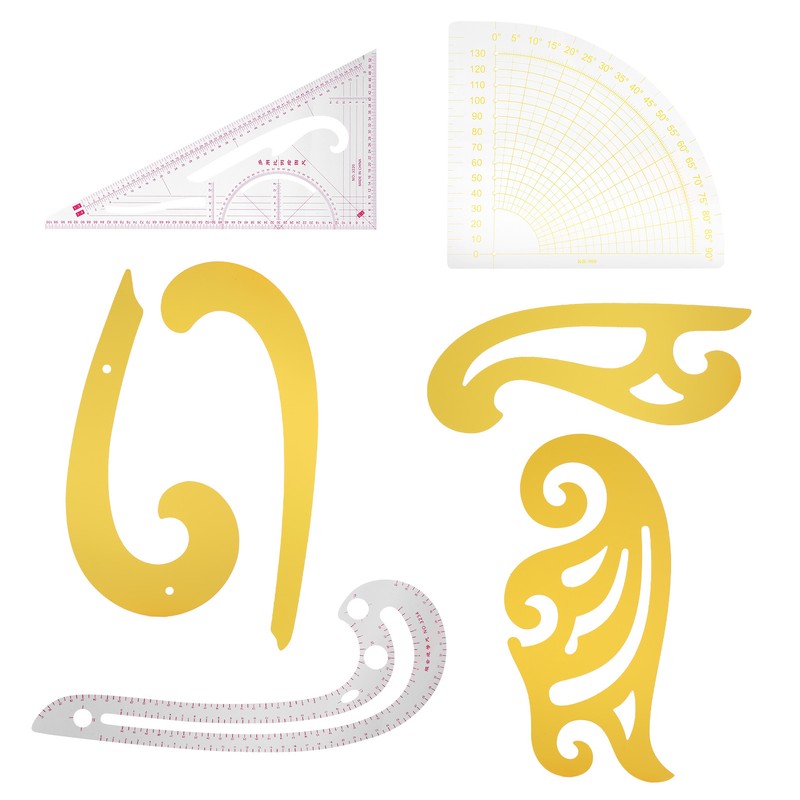 7pcs Sewing Rulers Kit French Curve Drafting Drawing Template Straight