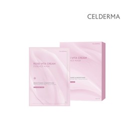 Celderma Rose Vita Cream Essence Mask (4 sheets) / 셀더마 로즈 비타 크림 에센스 마스크 (4매입)