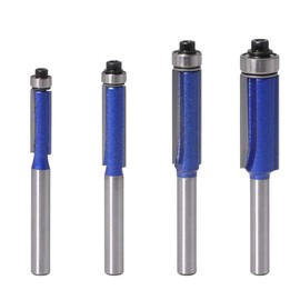 Wolfride 4PCS Flush Trim Router Bits 1/4 Inch Shank Top Bearing Flush Trim Router Bit Set