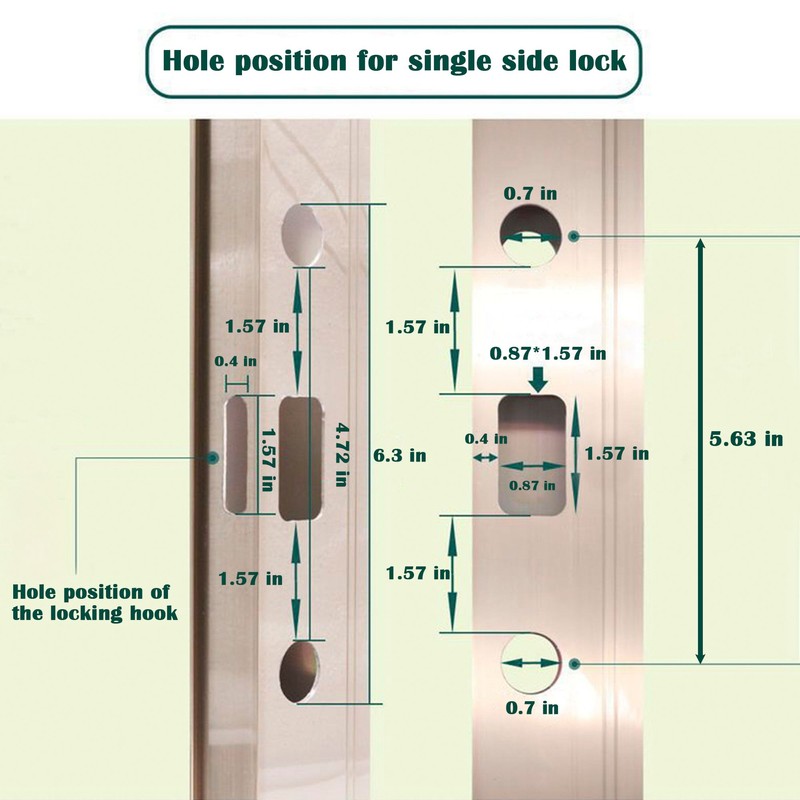BTAMUD Sliding Door Handle Set 5-5/8 Inch Hole spacing, Full