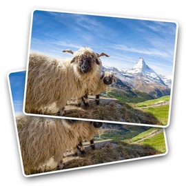 Rectangle Stickers(Set of 2) 7.5cm - Vintage Aircraft Engine & Propeller Plane Fun Decals for Laptops,Tablets,Luggage,Scrap Booking,Fridges, #46395