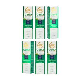 X-PUR CariØ Plus Toothpaste - 25% Xylitol Toothpaste + CITROX - Mint Flavored Toothpaste For Adults and Kids - Helps Prevent Cavities - Antimicrobial Properties with CITROX -100% Natural toothpaste - 100g - Pack of 6
