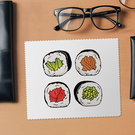 2 x 'Sushi Selection' Microfibre Lens/Glasses Cleaning Cloths (LC00032228)