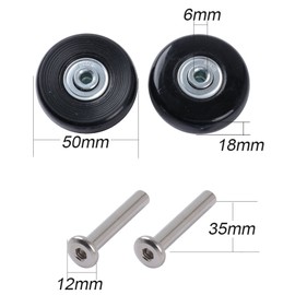 Mejoser Replacement Rubber Wheels for Suitcase, Wheels for Samsonite Trolley, Hard Shell Case Wheels with Ball Bearing Replacement Parts, Repair Kit