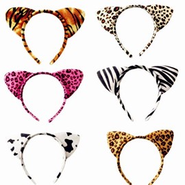 FLOWERBB 6pcs Animal Cat Ear Headbands Woodland Creatures Cosplay Forest Theme Costume Ears Headbands for Kids 06