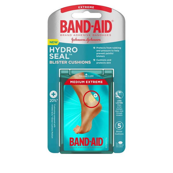 Band-Aid Brand Hydro Seal Bandages Blister Cushion, Medium Extreme 5 Count